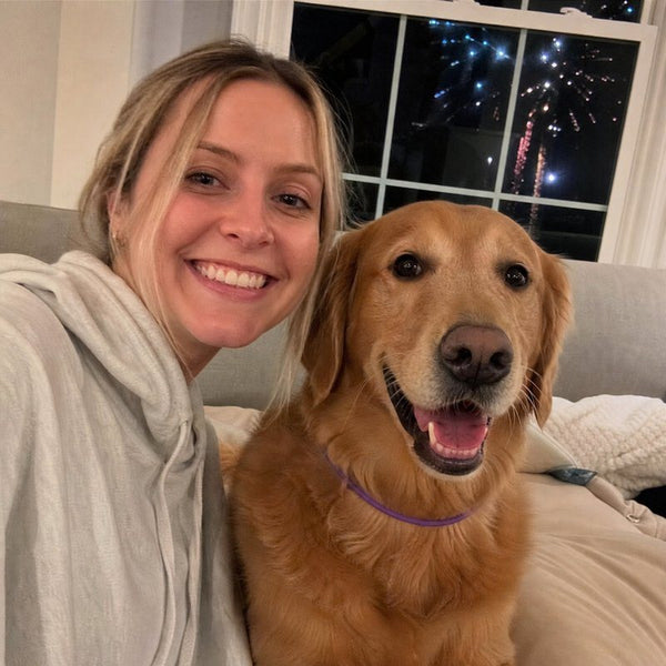 Jessica S. from Orlando, FL with their dog wearing a CollarZen collar and their dog wearing CollarZen
