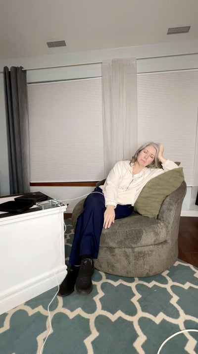 Customer resting in an armchair