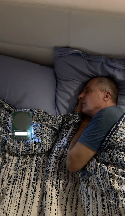 Customer asleep beside the device
